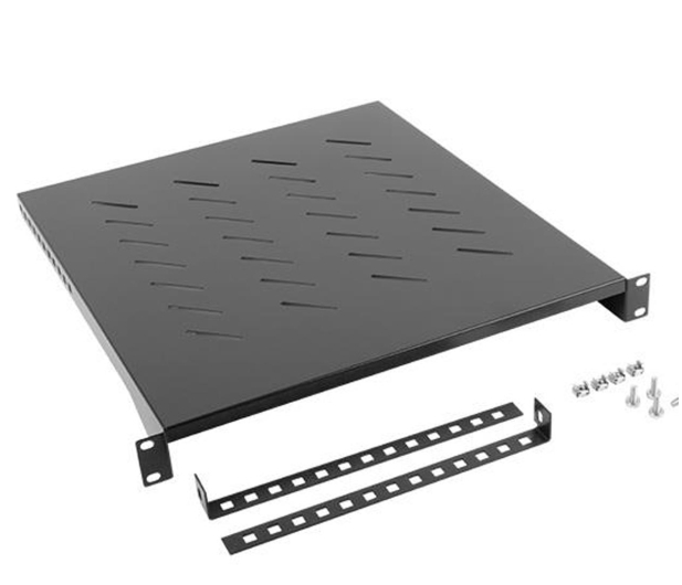 Lanberg Półka do szaf 19" 800MM 1U do 25KG (czarna) - 655037 - zdjęcie